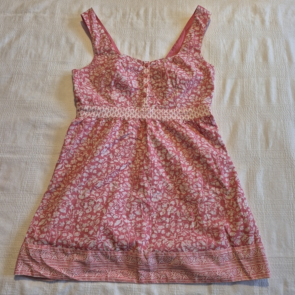 Fat Face women's size 6 pink coral white tank top NWOT